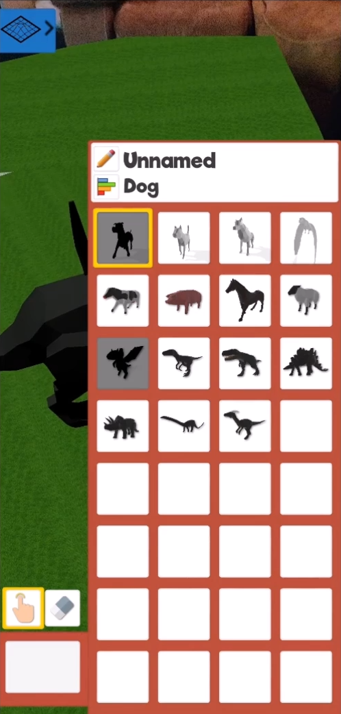 Inventory display of all Augpets available