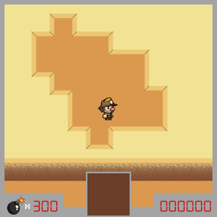 Very early development showing the top down view and character
